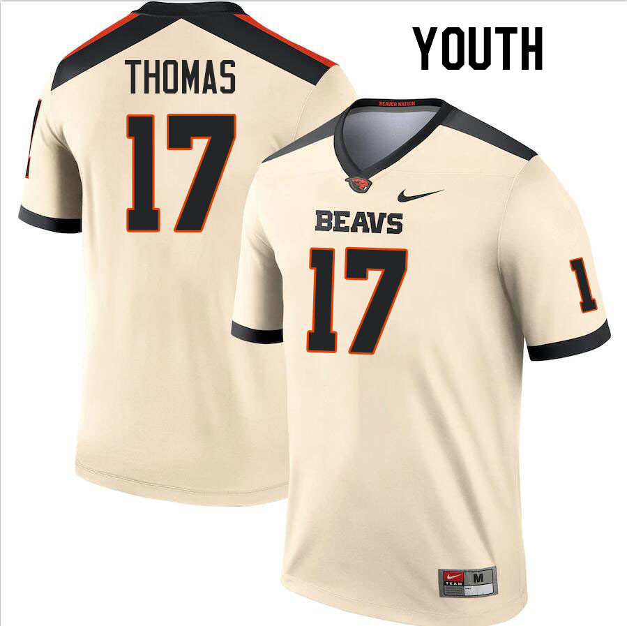 Youth #17 Skyler Thomas Oregon State Beavers College Football Jerseys Stitched-Cream